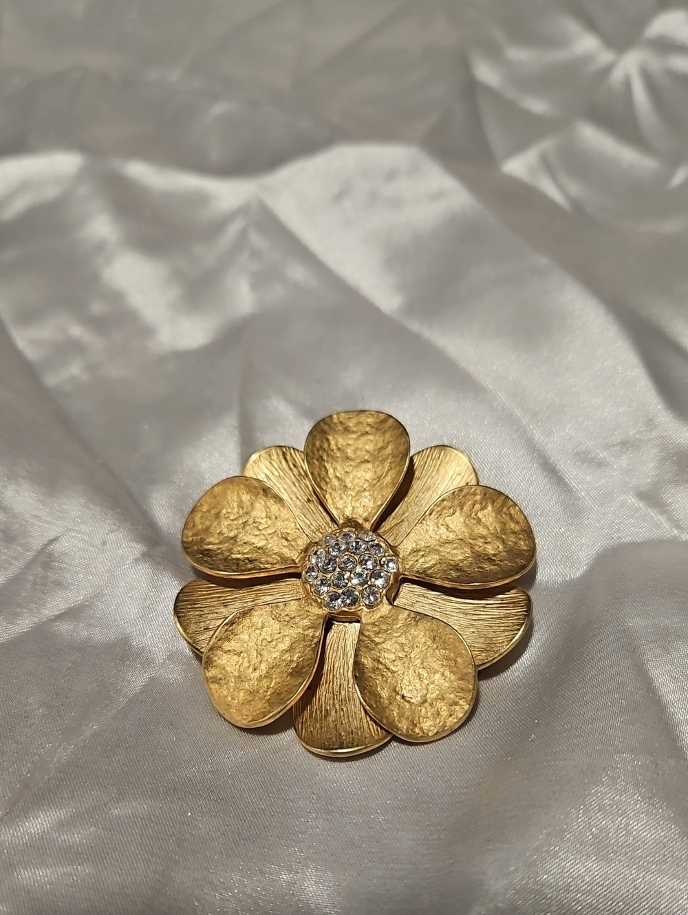 VTG Premier Designs Gold Tone Layered Flower Pendant Necklace Enhancer AS IS